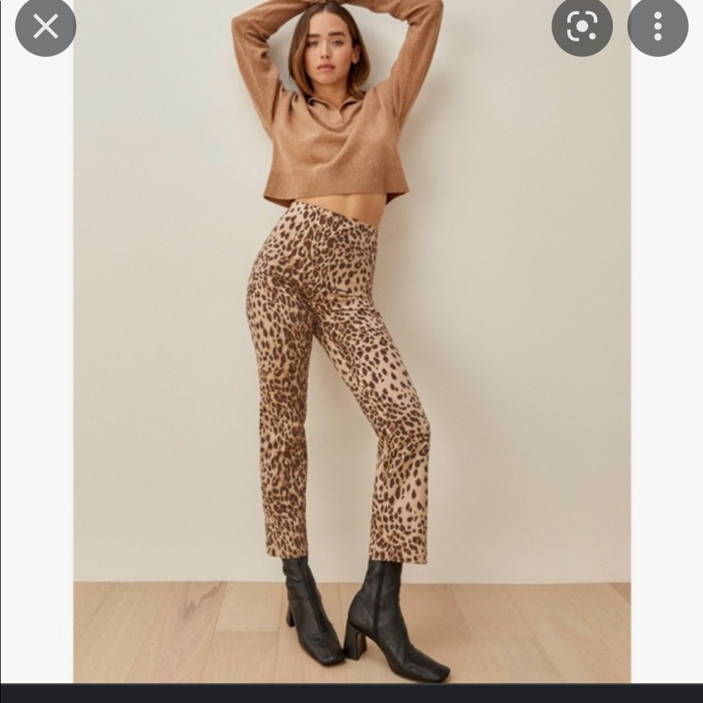 Reformation Marlon Pant in Cat size 0/XS brown black animal print